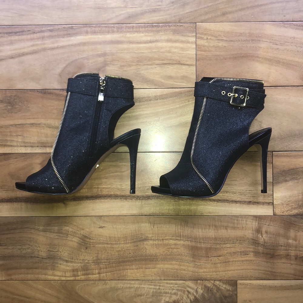 BEBE peep toe booties